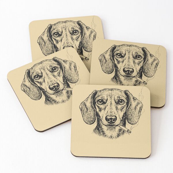 Item preview, Cool Dachshund Dog Smoking Sketch Art designed and sold by d247.
