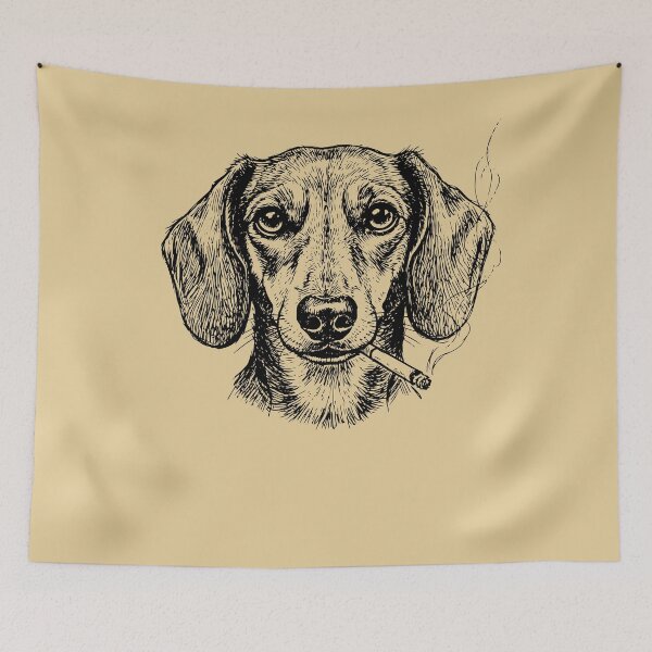 Item preview, Cool Dachshund Dog Smoking Sketch Art designed and sold by d247.