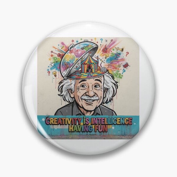 Item preview, Einstein Inspired "Creativity Is Intelligence Having Fun" Graffiti Quote Design – Fun Creative Brain Art designed and sold by Donsean22.