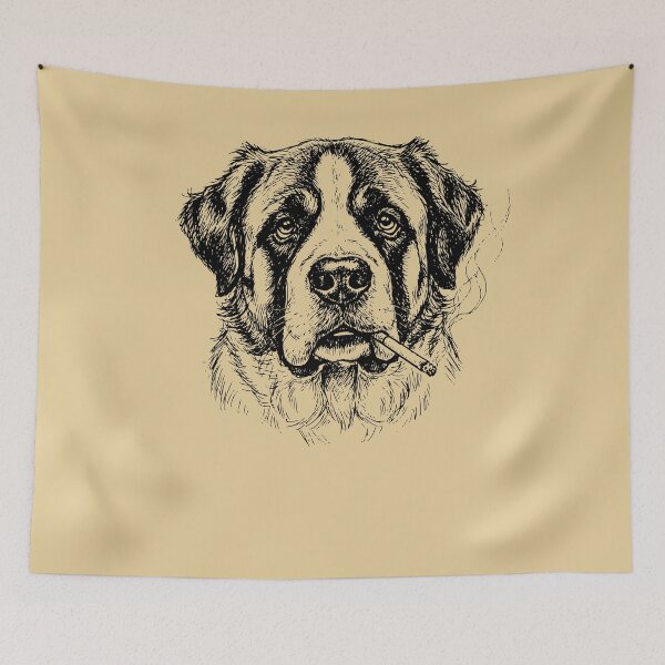 Item preview, Cool Smoking Large Dog Breed Line Art Design designed and sold by d247.