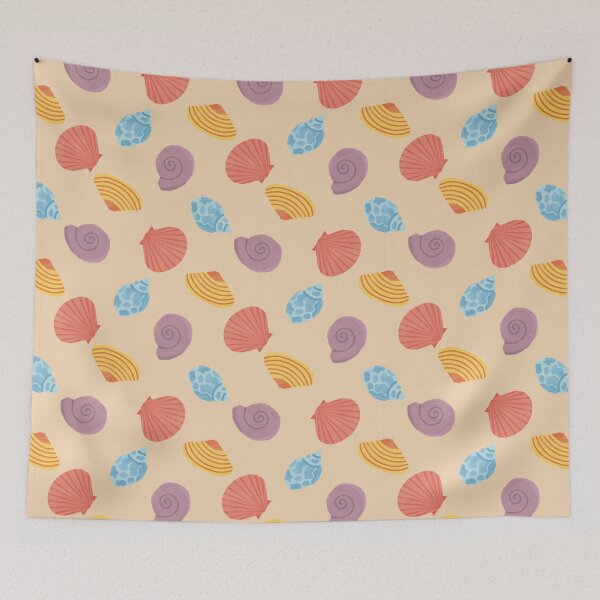 Item preview, Colorful Shells on Beach Sand Pattern designed and sold by Puddlescreation.