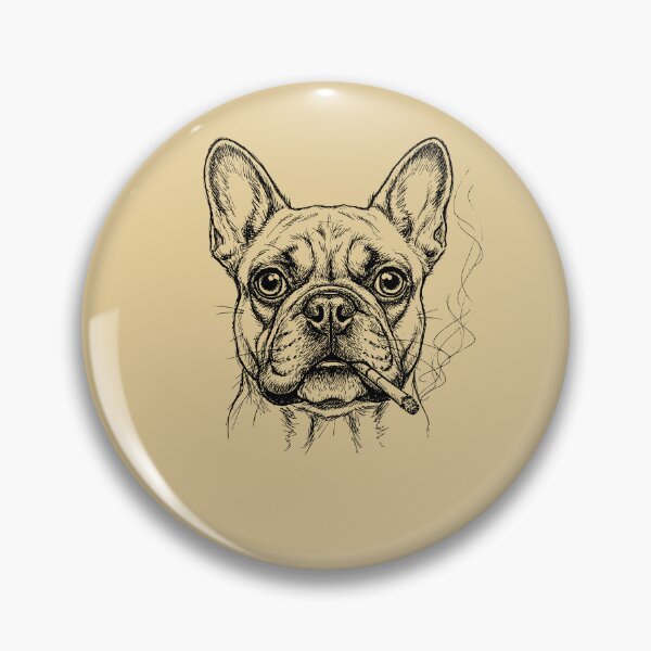 Artikelvorschau, Französische Bulldogge, Zigarrenraucher, Hundeskizze entworfen und verkauft von d247.