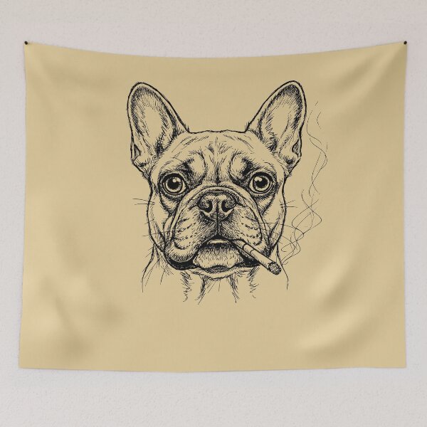 Item preview, French Bulldog Cigar Smoker Dog Sketch Art designed and sold by d247.