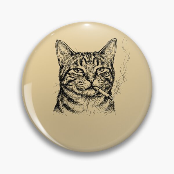 Item preview, Edgy Smoking Cat Sketch Line Art Feline Design designed and sold by d247.