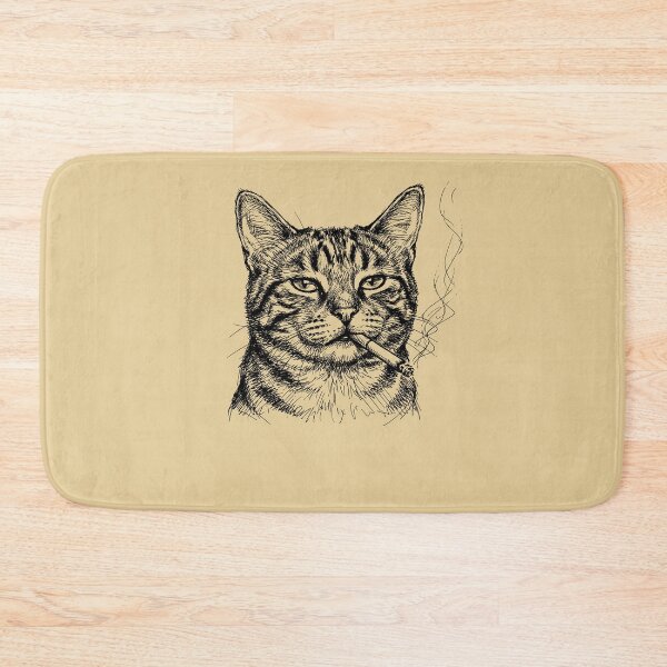 Item preview, Edgy Smoking Cat Sketch Line Art Feline Design designed and sold by d247.