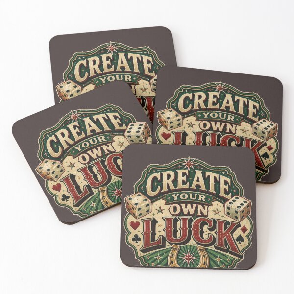 Item preview, Create Your Own Luck - Vintage Motivation Typography Design designed and sold by AtomicThreadCo.