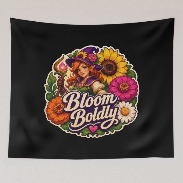 Item preview, Bloom Boldly Flower Witch Fantasy Garden Sticker designed and sold by Sketchlegacy.