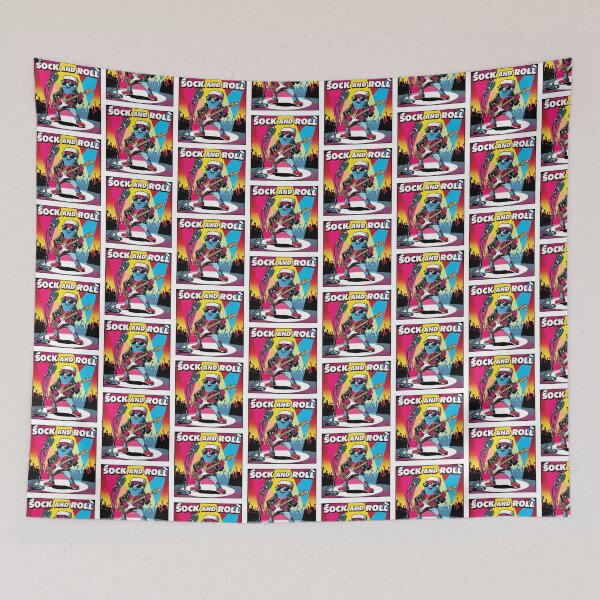 Item preview, Funny Sock & Roll Pun Pop Art Design – Rock Star Sock Cartoon for Music Lovers designed and sold by Donsean22.