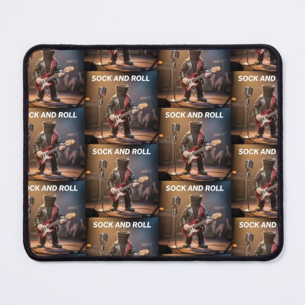 Item preview, Funny Sock & Roll Pun Wool Design – Rock Star Sock Cartoon for Music Lovers designed and sold by Donsean22.