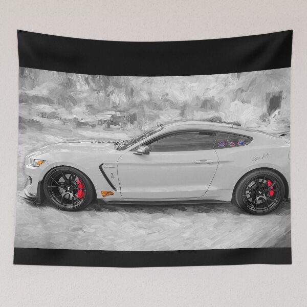 Item preview, 2020 Ford Shelby Mustang GT350 Twister Orange Muscle Car 3/4 Profile Art designed and sold by RichFrancoCars.