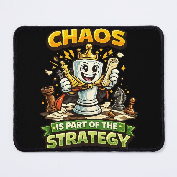 Item preview, Chaos Is Part Of The Strategy – Retro Cartoon Chess King Design designed and sold by rigelcreation.