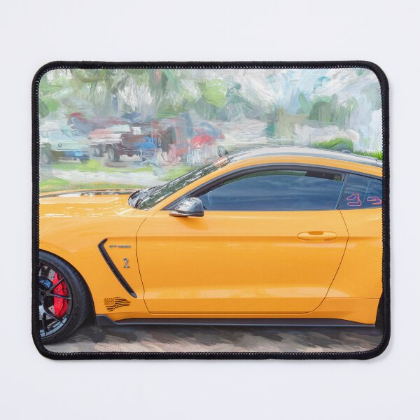 Item preview, 2020 Ford Shelby Mustang GT350 Twister Orange Muscle Car 3/4 Profile Art designed and sold by RichFrancoCars.