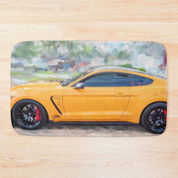 Item preview, 2020 Ford Shelby Mustang GT350 Twister Orange Muscle Car 3/4 Profile Art designed and sold by RichFrancoCars.