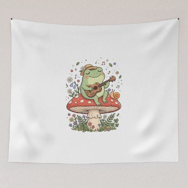 Item preview, Cute Frog Playing Ukulele designed and sold by MzulhilmiZam.