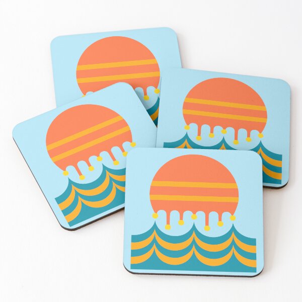 Item preview, Melting Retro Sun Ocean Wave Summer designed and sold by xmoudx.