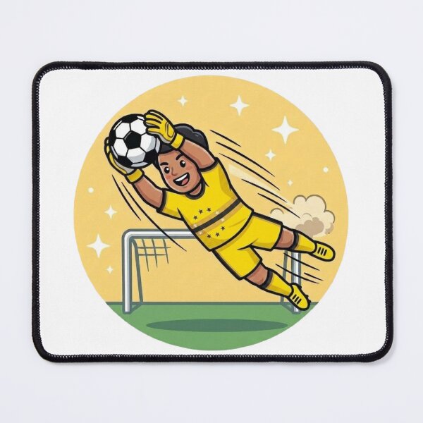 Item preview, Cute Soccer goal keeper player Icon | Yellow Black Football Jersey designed and sold by Shape Snip Studio.