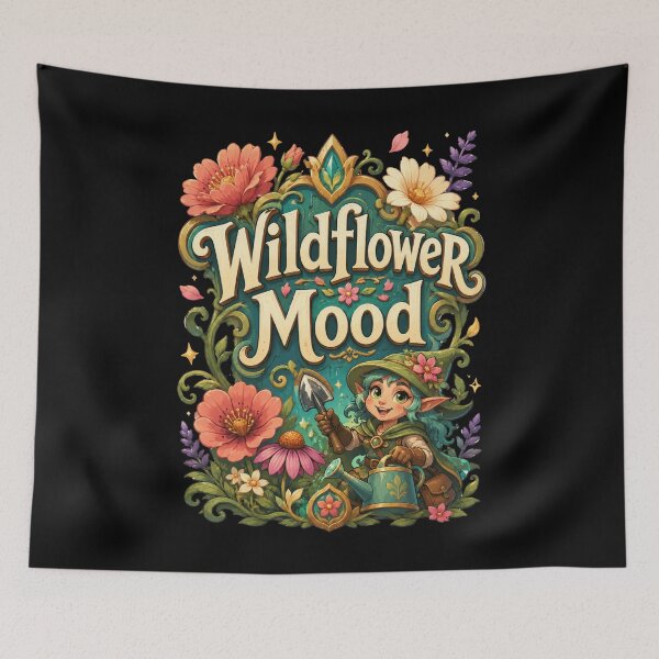 Item preview, Wildflower Mood Whimsical Garden Fantasy Design designed and sold by Sketchlegacy.