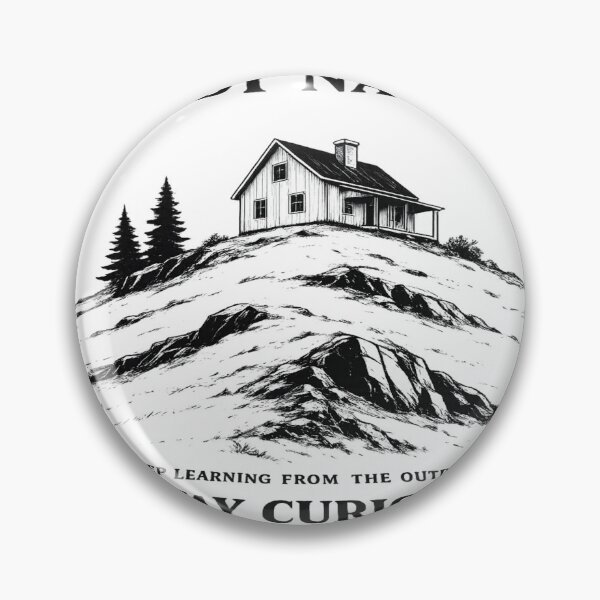 Item preview, House on the Hill – Stay Curious | Premium Black & White Nature T-Shirt & Hoodie Design designed and sold by Lifehackerplus1.