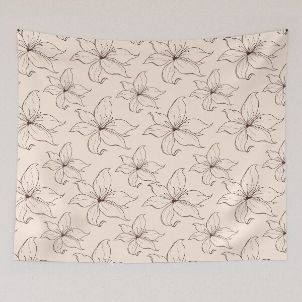 Item preview, Neutral flower print  designed and sold by LilliePatterns.