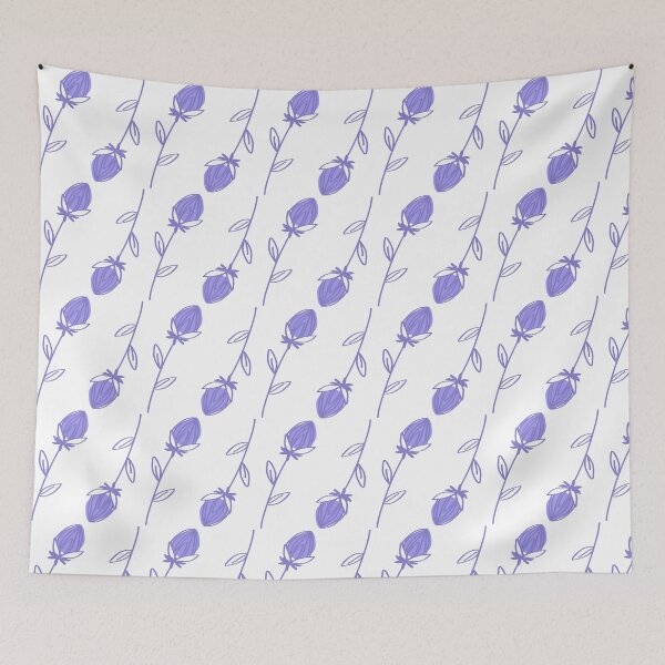 Item preview, Diagonal floral (purple on white) designed and sold by Boy and Belugee.