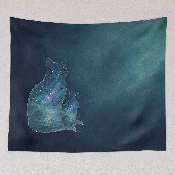 Item preview, Purrfect Voyagers – Cosmic Cat Galaxy Art designed and sold by PurrfectWhisper.