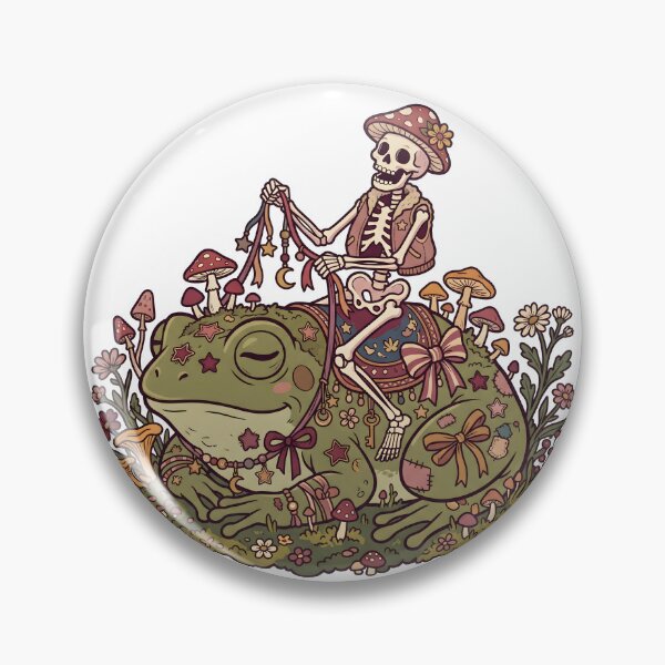 Item preview, Skeleton Wearing Mushroom Hat Riding Giant Toad in Magical Forest designed and sold by MisteryDesigner.