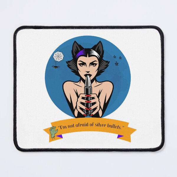 Item preview, Dark Gothic Werewolf Girl Holding a Bullet – Creepy Cute Horror Art designed and sold by creepyprints.