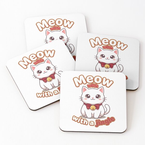 Item preview, Cute Cat Sticker | Kawaii White Cat Cartoon Design | “Meow with a Jingle” designed and sold by morning sun.