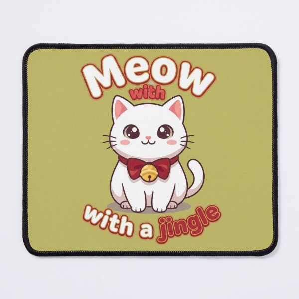 Item preview, Cute Cat Sticker | Kawaii White Cat Cartoon Design | “Meow with a Jingle” designed and sold by morning sun.