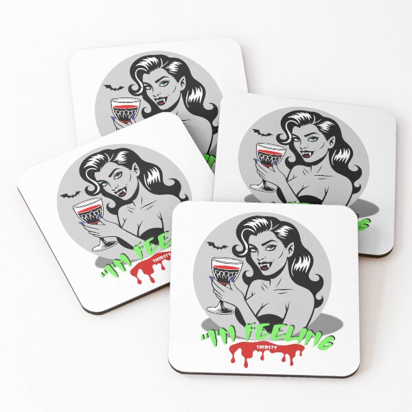 Item preview, Vampire Woman With Glass and with an inscription I’m Feeling Thirsty designed and sold by creepyprints.