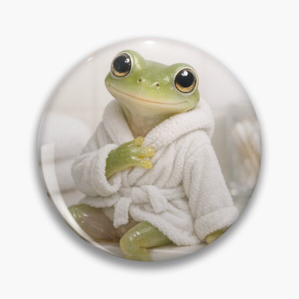 Item preview, Cozy Bathrobe Glass Frog designed and sold by Sillytoe.