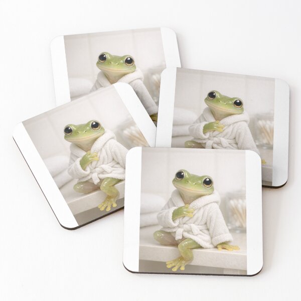 Item preview, Cozy Bathrobe Glass Frog designed and sold by Sillytoe.