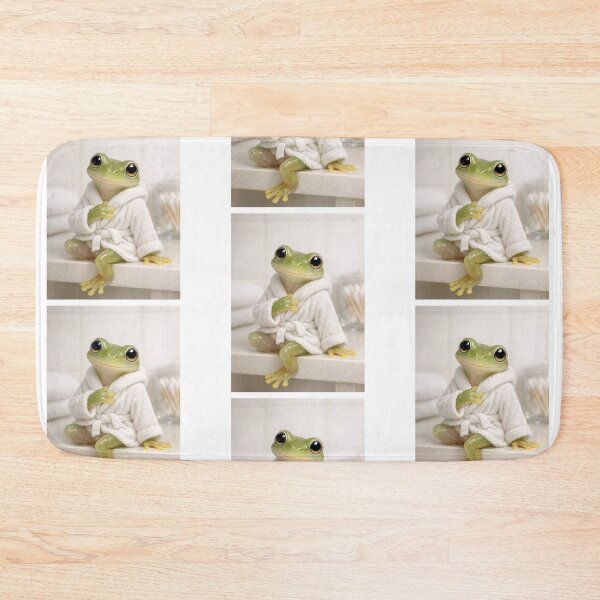 Item preview, Cozy Bathrobe Glass Frog designed and sold by Sillytoe.