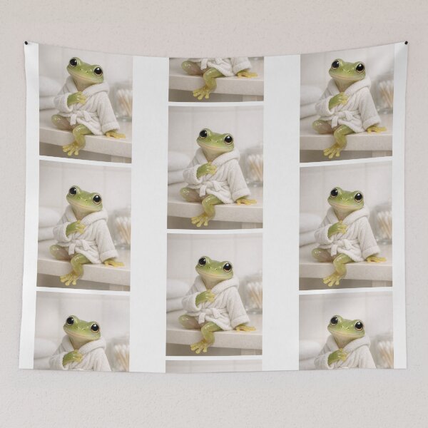 Item preview, Cozy Bathrobe Glass Frog designed and sold by Sillytoe.