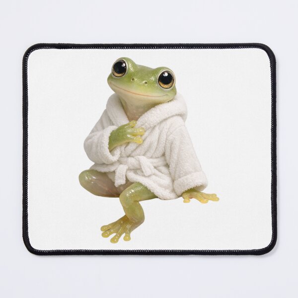 Item preview, Cozy Bathrobe Glass Frog designed and sold by Sillytoe.