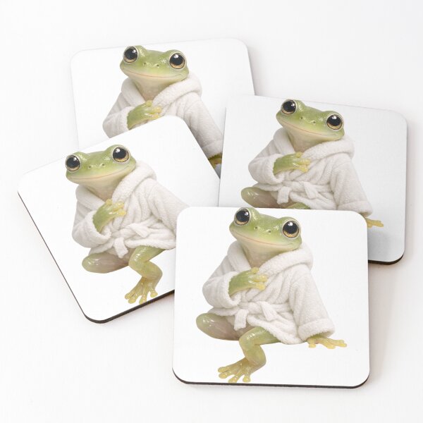 Item preview, Cozy Bathrobe Glass Frog designed and sold by Sillytoe.