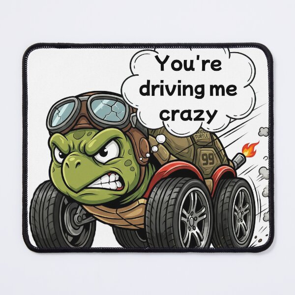Item preview, Funny Racing Turtle Driving Me Crazy Cartoon designed and sold by rich-moda.
