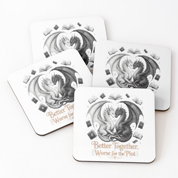 Item preview, Romantic Fantasy Couple Gift Better Together Worse for the Plot Dragon Love Design designed and sold by Passionread.