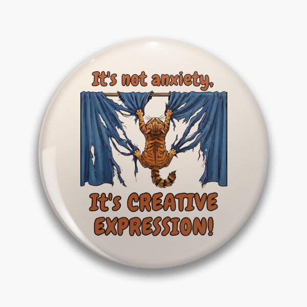 Item preview, Hanging Cat - It's Not Anxiety, It's Creative Expression designed and sold by Marlette LLC.