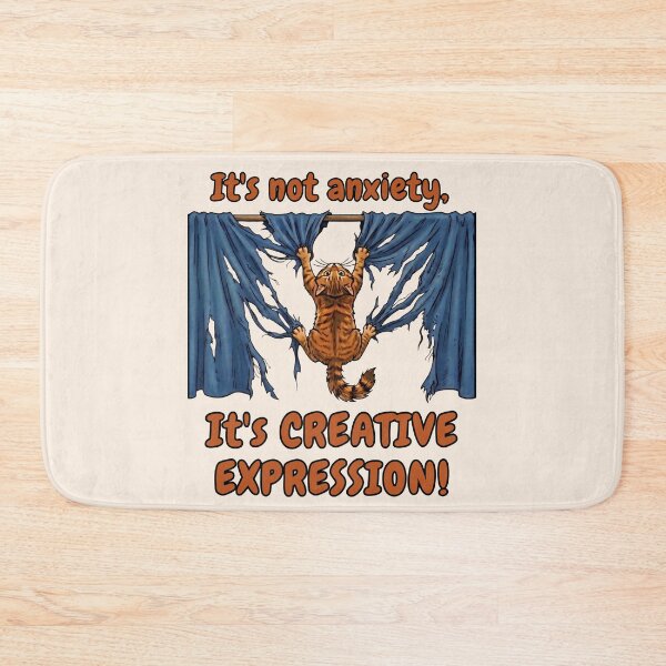 Item preview, Hanging Cat - It's Not Anxiety, It's Creative Expression designed and sold by Marlette LLC.