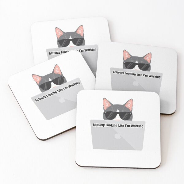 Item preview, Actively Looking Like I'm Working Minimalist Funny Corporate Cat designed and sold by SOOOMINO.