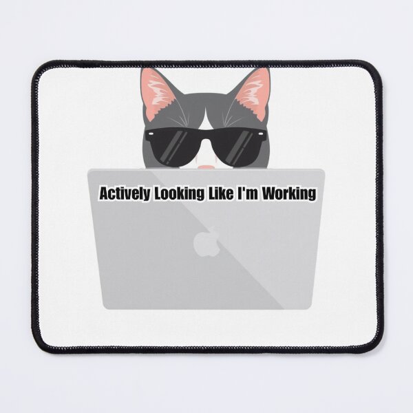 Item preview, Actively Looking Like I'm Working Minimalist Funny Corporate Cat designed and sold by SOOOMINO.
