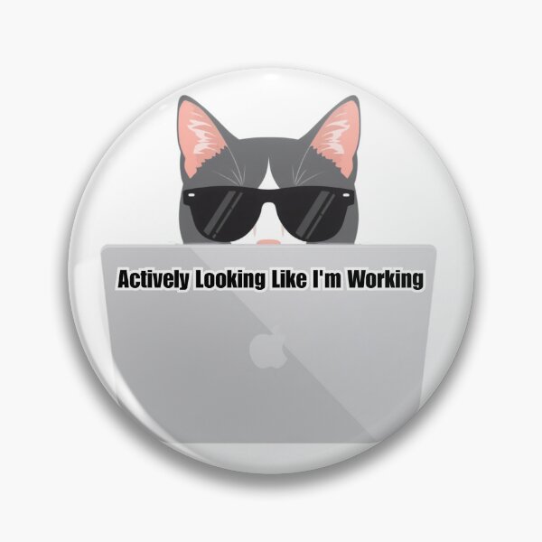 Item preview, Actively Looking Like I'm Working Minimalist Funny Corporate Cat designed and sold by SOOOMINO.