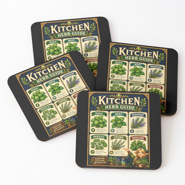 Item preview, Kitchen Herb Guide Fantasy Poster  designed and sold by Sketchlegacy.