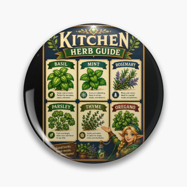 Item preview, Kitchen Herb Guide Fantasy Poster  designed and sold by Sketchlegacy.