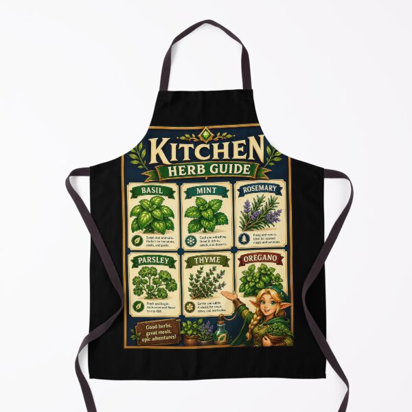 Item preview, Kitchen Herb Guide Fantasy Poster designed and sold by Sketchlegacy.
