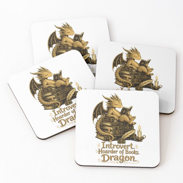 Item preview, Introvert Reader Gift Hoarder of Books Dragon Fantasy Book Lover Design designed and sold by Passionread.