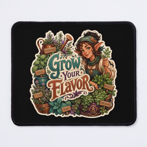 Item preview, Grow Your Flavor Herb Garden Elf Sticker  designed and sold by Sketchlegacy.