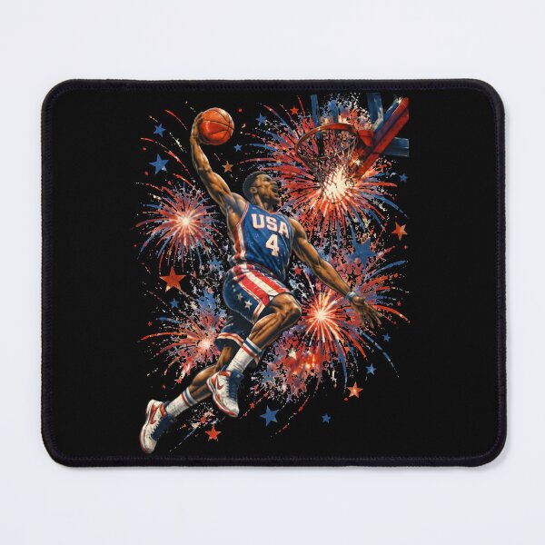 Item preview, Patriotic Slam Dunk Basketball 4th of July Shirt designed and sold by PixelForge11.