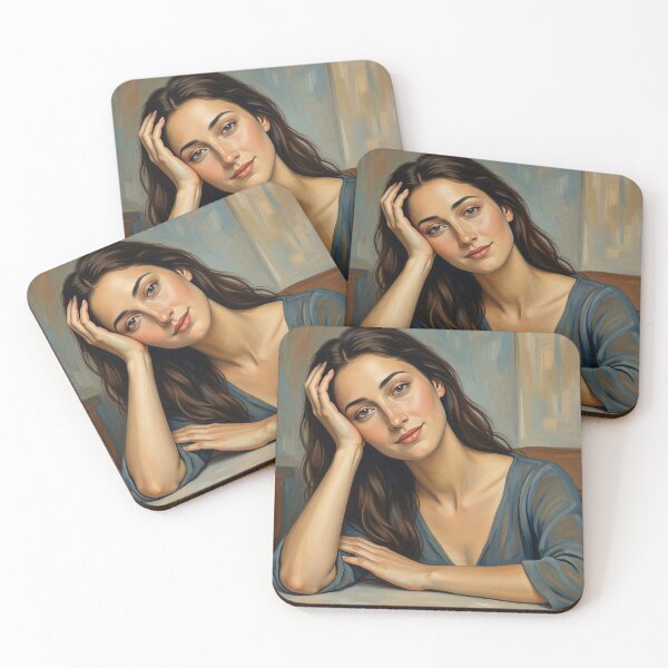 Item preview, Portrait of Woman at Table #2 designed and sold by DroneWorks Creative.